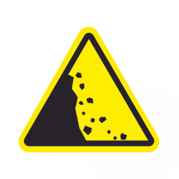 Panneau Triangle Sticker Danger Chute de pierres TRI-STI171